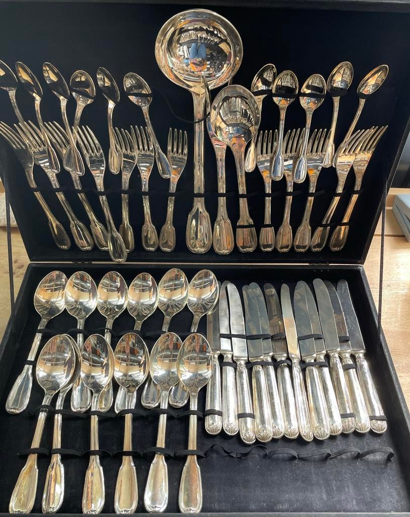 Super inox bestekset in koffer - voor 12 Personen (wd-30), Antiek en Kunst, Antiek | Bestek, Ophalen of Verzenden