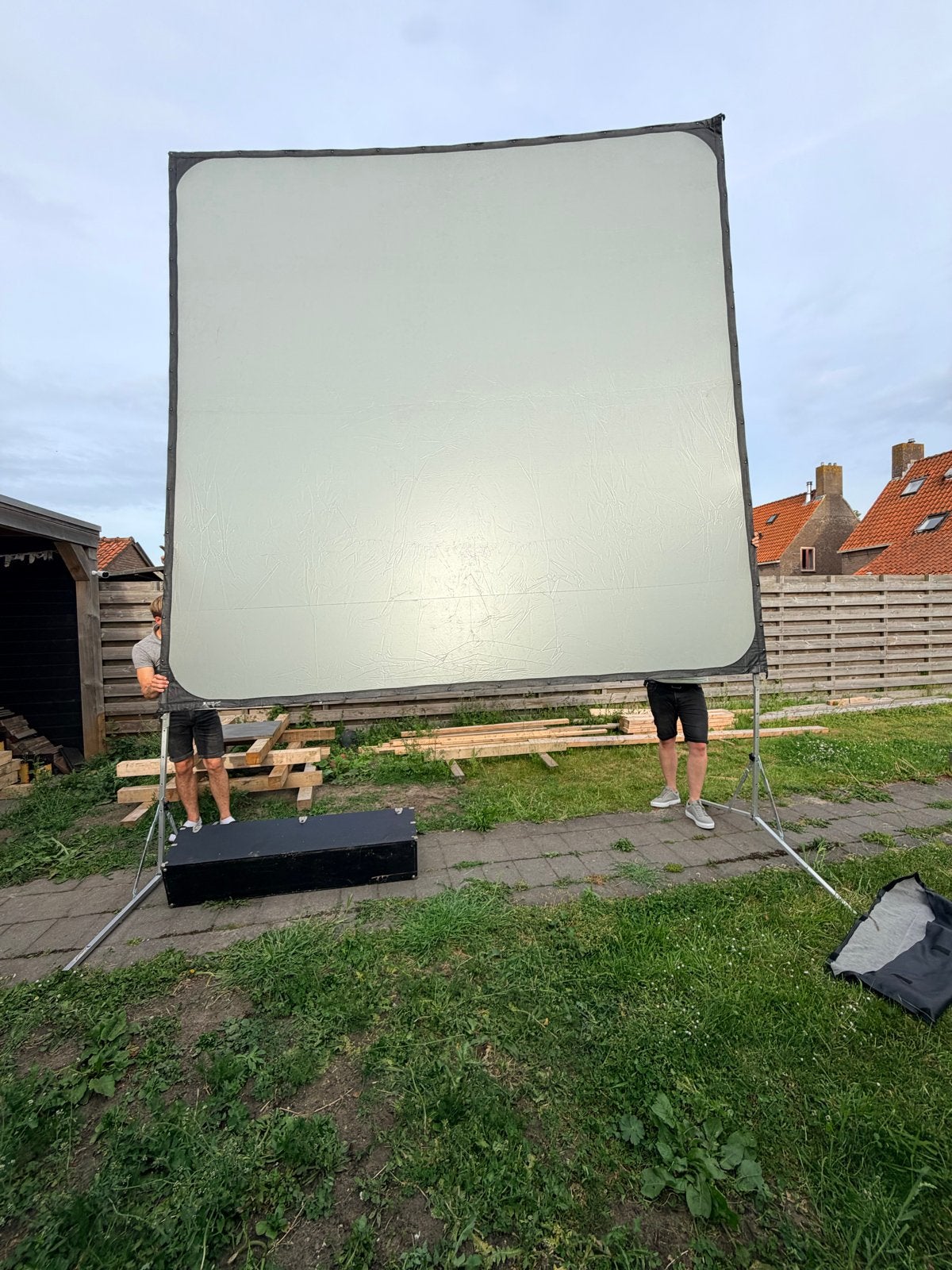 Projecta Holland Projectiescherm 3,80 x 3,80, Ophalen, Handmatig, Gebruikt