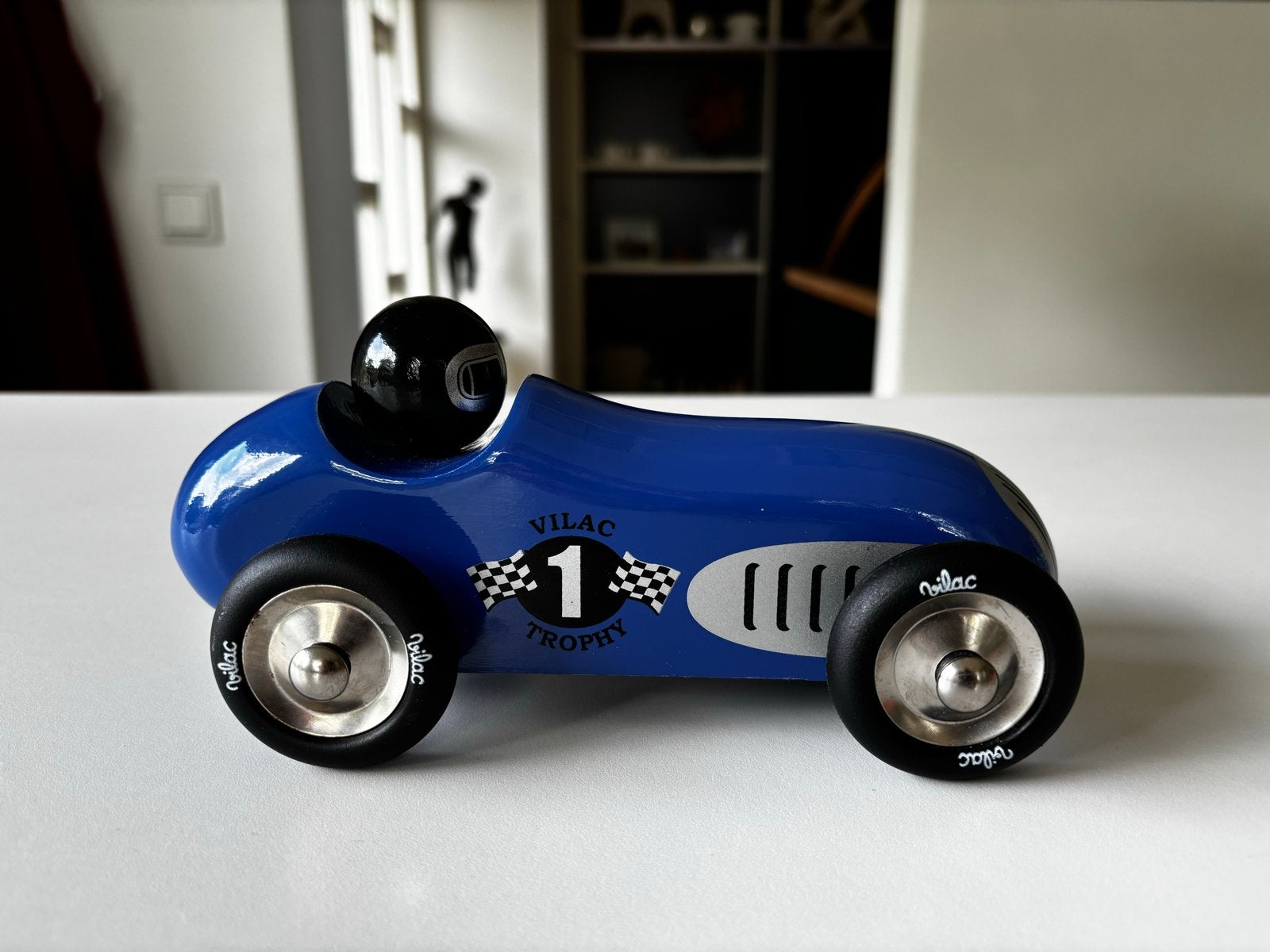Vilac houten raceauto - Blauw - Made in France - 20 cm, Ophalen of Verzenden, Zo goed als nieuw