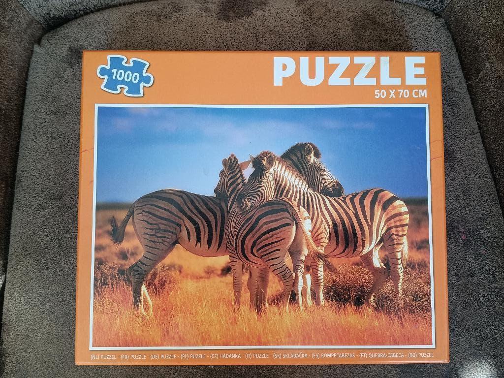 Puzzel zebra's, Ophalen of Verzenden, 500 t/m 1500 stukjes, Zo goed als nieuw, Legpuzzel