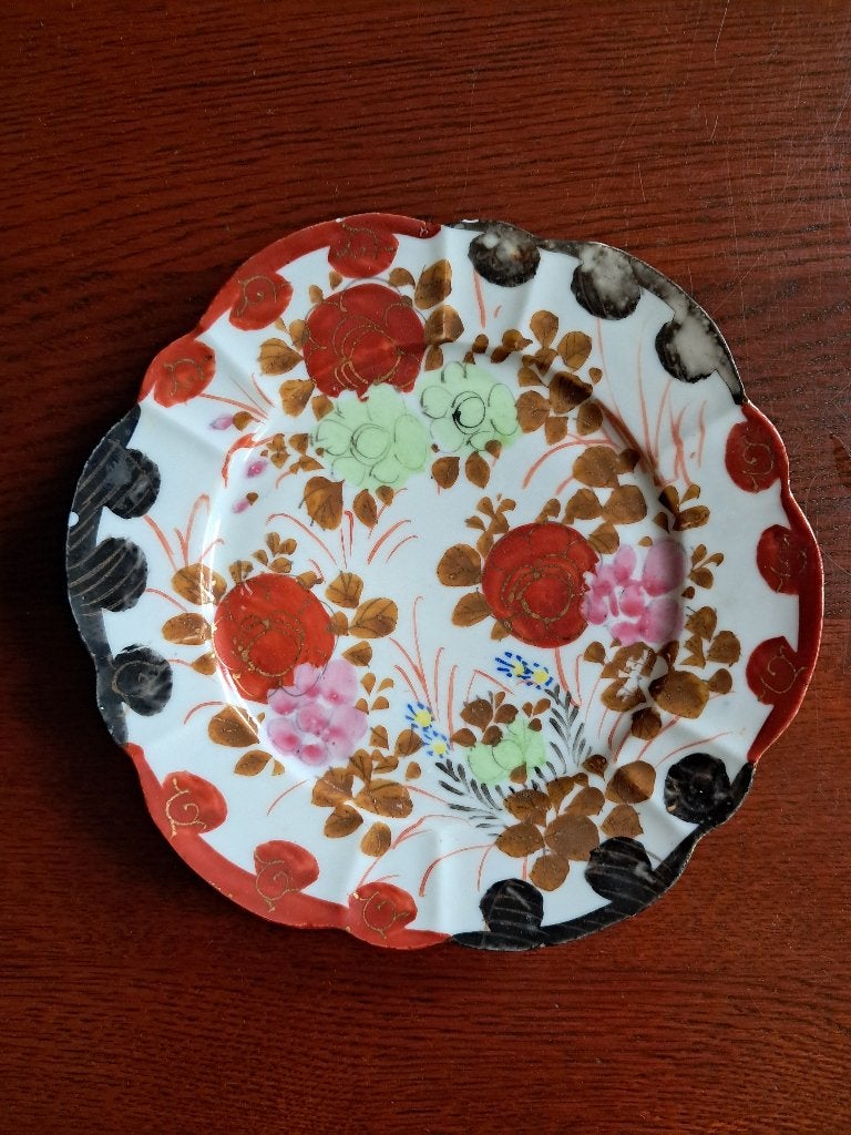 Antiek Chinees bord met bloemmotief, Ophalen