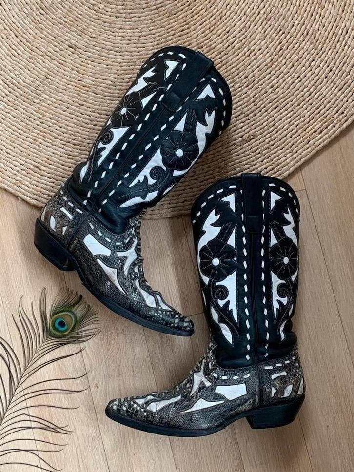 Buffalo cowboylaarzen 40 western boots bohemian laarzen, Hoge laarzen, -, Zwart, -