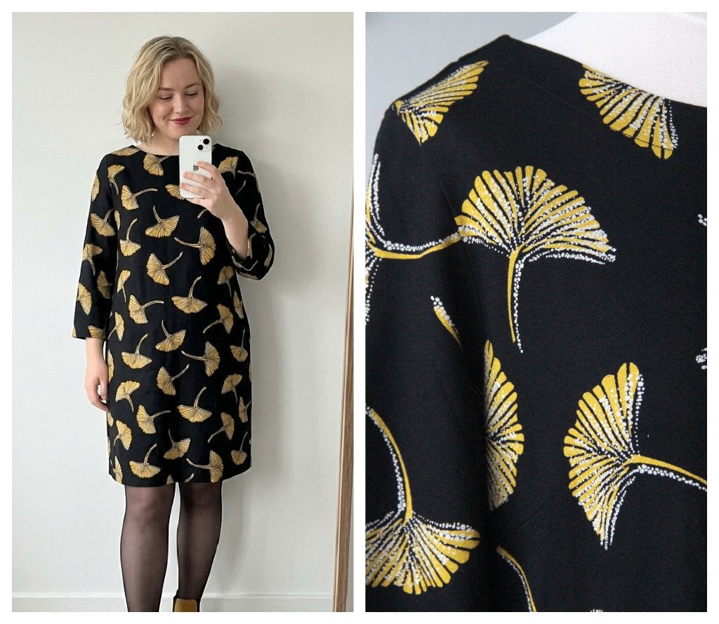 Kyra - NIEUW / prachtige jurk / zwart geel / maat 42, Kleding | Dames, Verzenden, Zwart, Maat 42/44 (L), Nieuw