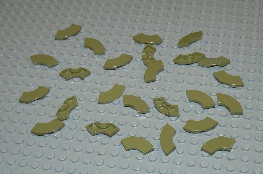 L929 Tegels gebogen 2x2 olive 25 st., Ophalen of Verzenden, Nieuw, Losse stenen, Lego