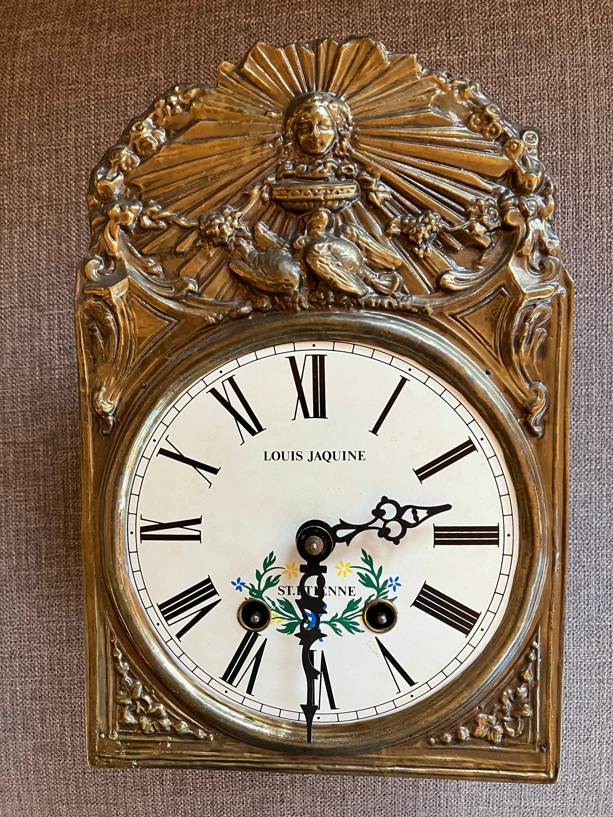 Vintage Louis Jaquine Wandklok met 2 Gewichten, Ophalen of Verzenden