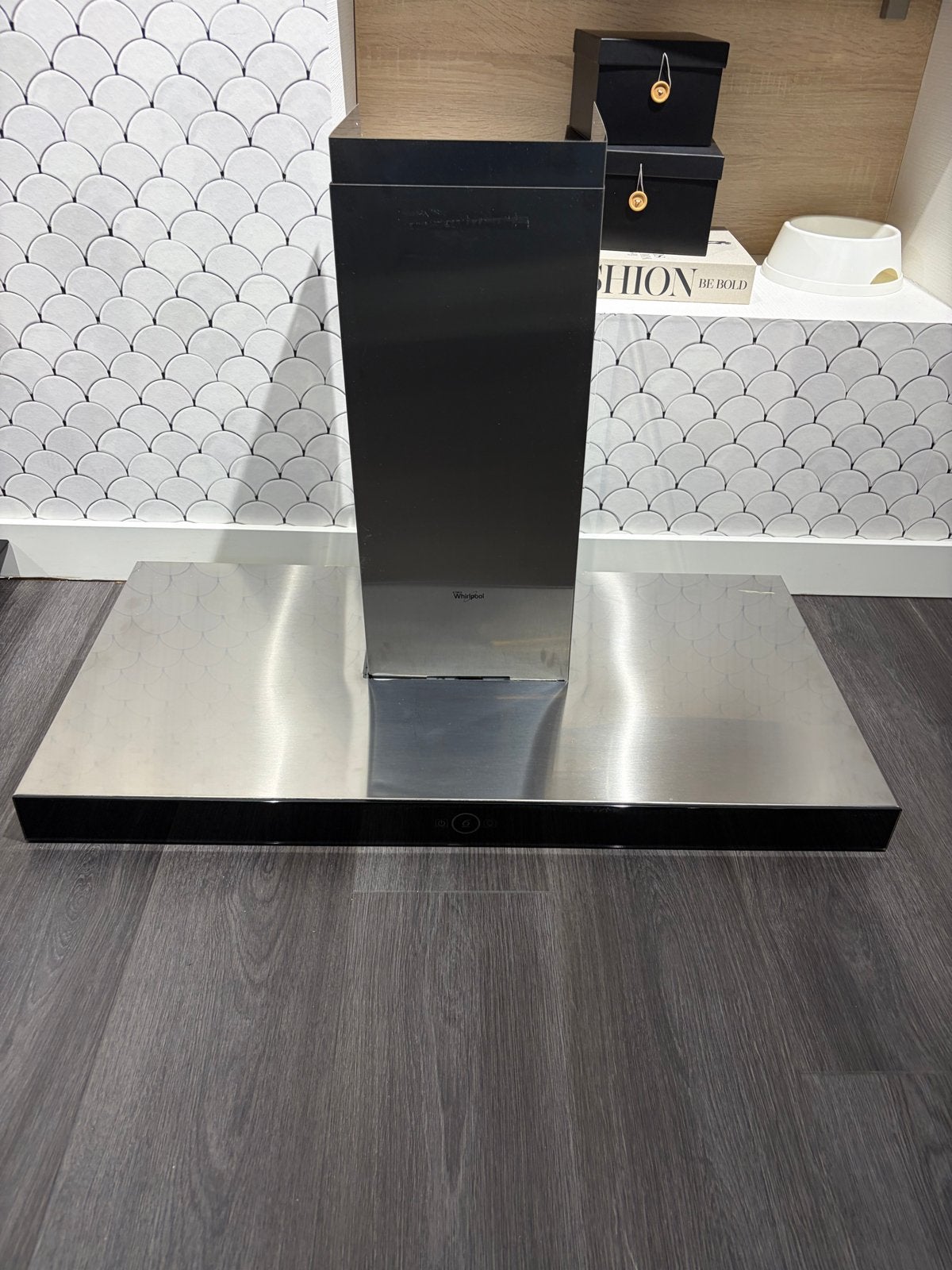 Whirlpool wandschouwkap - RVS Design, Ophalen, Zo goed als nieuw, 400 tot 600 m³ per uur, Eilandschouwkap
