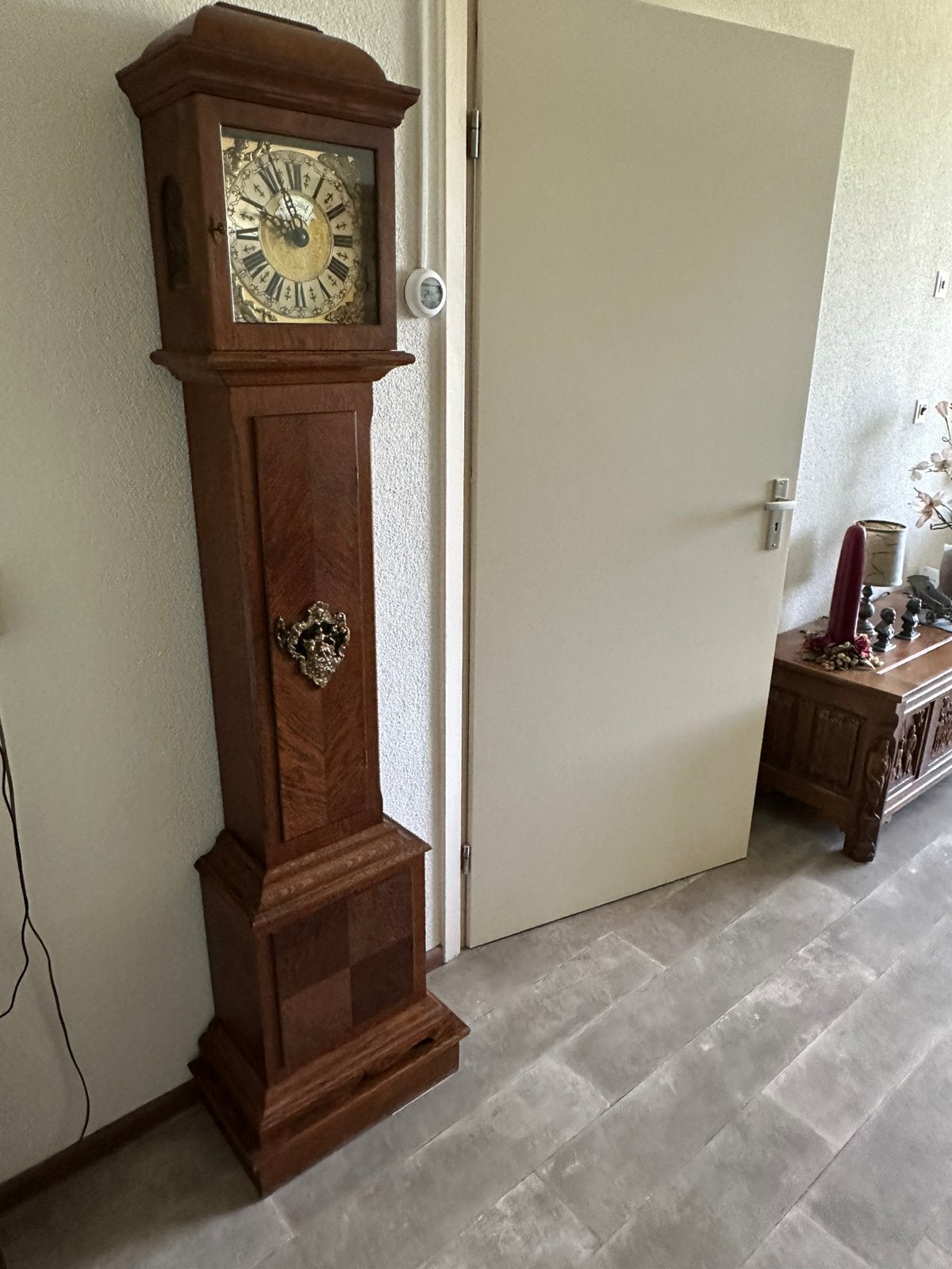 Staande eiken houten klok, Antiek en Kunst, Ophalen