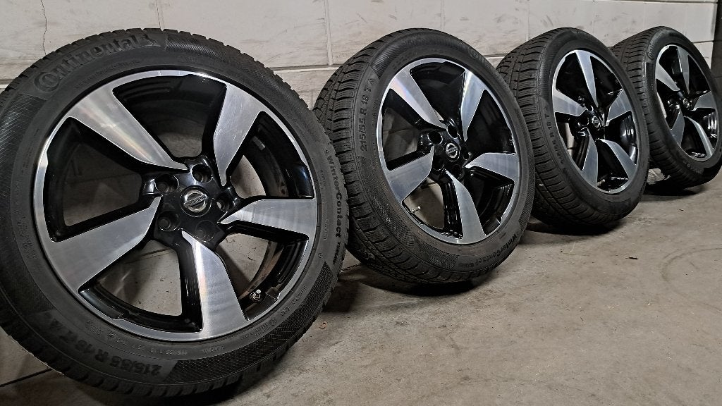 Bi-color velgen Nissan Qashqai Juke 215/55/18 goed profiel!, Auto-onderdelen, 18 inch, Banden en Velgen, Personenwagen, Gebruikt