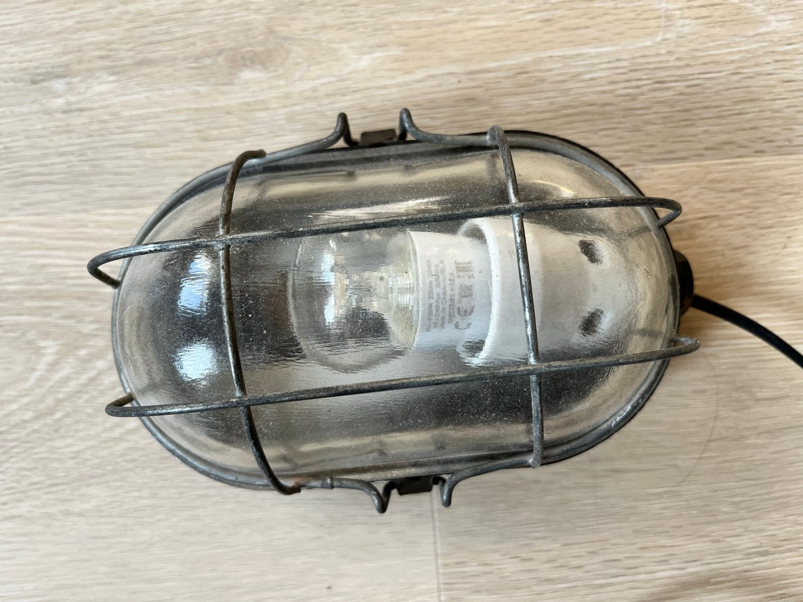 Vintage industriële wandlamp - scheepslamp, Antiek en Kunst, Ophalen of Verzenden