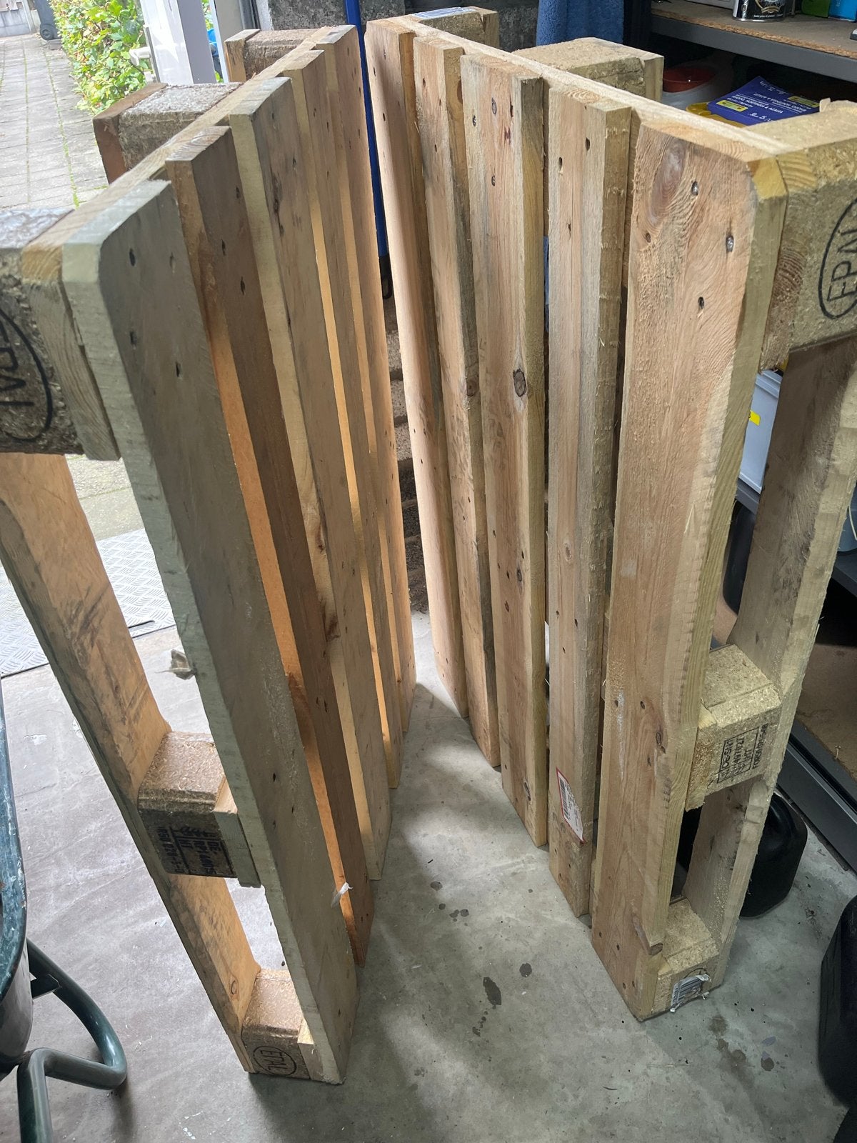 2x originele houten EPAL Europallets in goede staat, Doe-het-zelf en Verbouw, Ophalen, Gebruikt