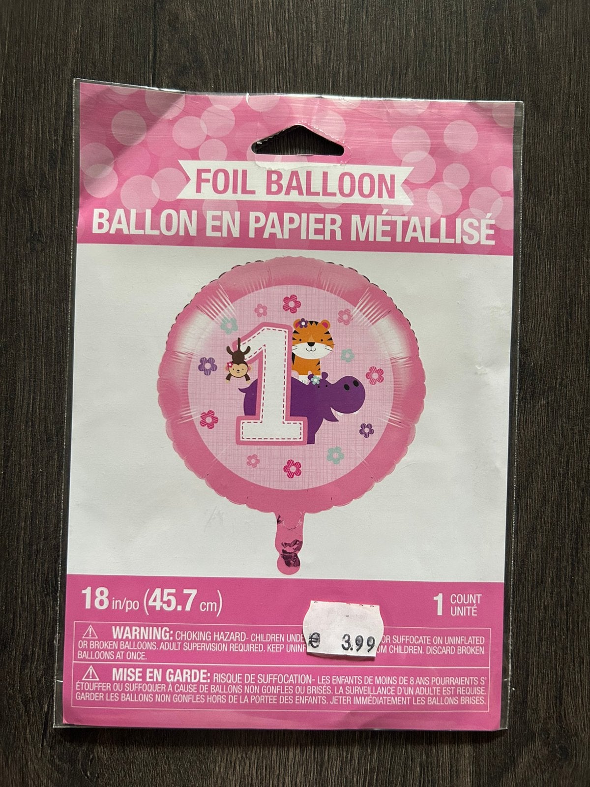 Foliballon 1e verjaardag meisje, Ophalen of Verzenden, Nieuw, Versiering, Verjaardag