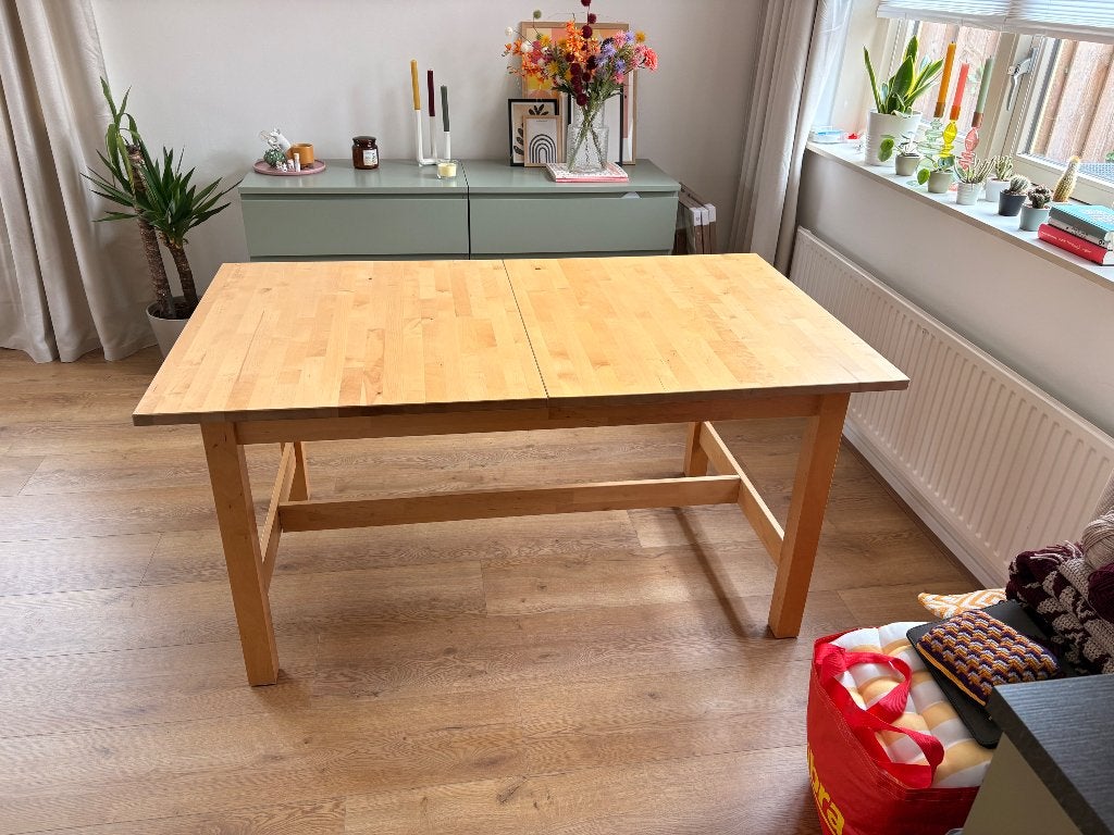 IKEA Norden eettafel – uitschuifbaar – €25, Ophalen, Gebruikt, Eikenhout, Scandinavisch