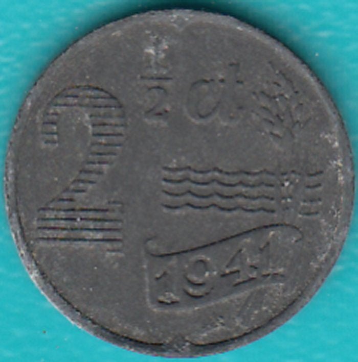 Nederland 2½ cent 1941 Wilhelmina Zink, Sch. 1037, Postzegels en Munten, Ophalen of Verzenden, Koningin Wilhelmina, Overige waardes