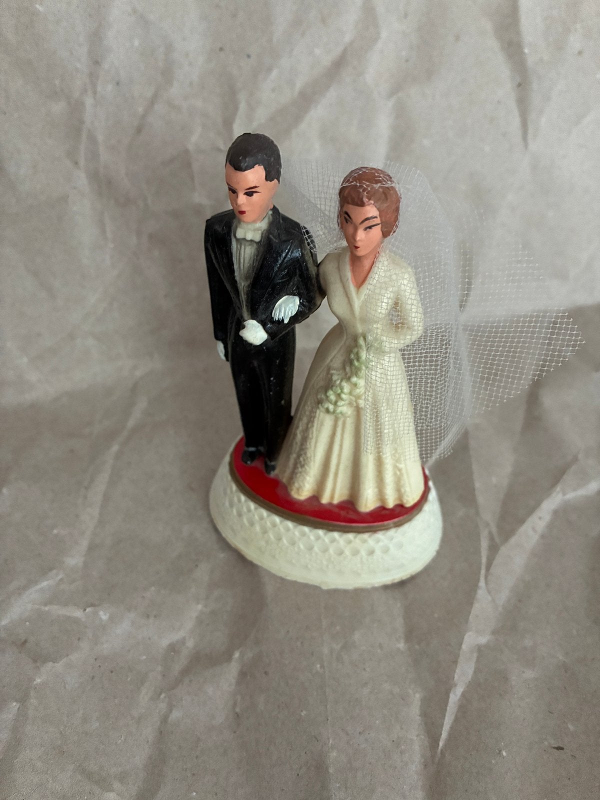 Vintage taarttopper bruidspaar rockabilly, Ophalen of Verzenden