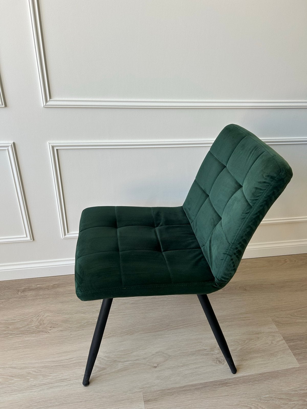 Set van 4 Velvet Groene Stoelen - Light & Living, Huis en Inrichting, Stoelen, Ophalen, Overige kleuren, Zo goed als nieuw, Vier