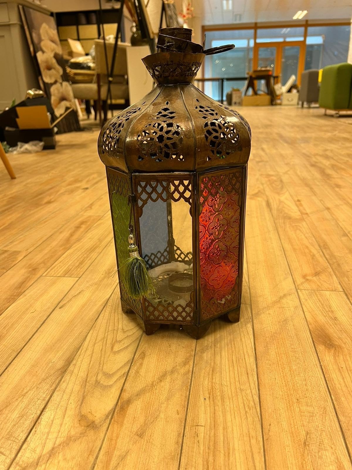 Marokkaanse lantaarn met gekleurd glas, Ophalen, Gebruikt