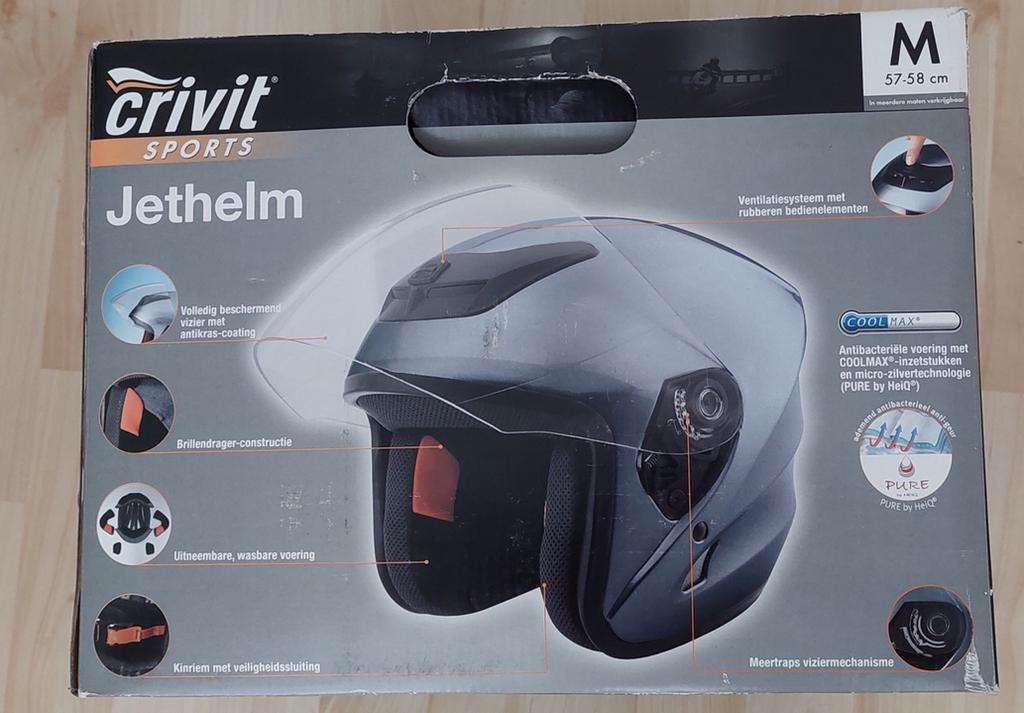 Jethelm. Nieuw in doos., Motoren, Kleding | Motorhelmen, Ophalen, Nieuw met kaartje, Jethelm, Heren