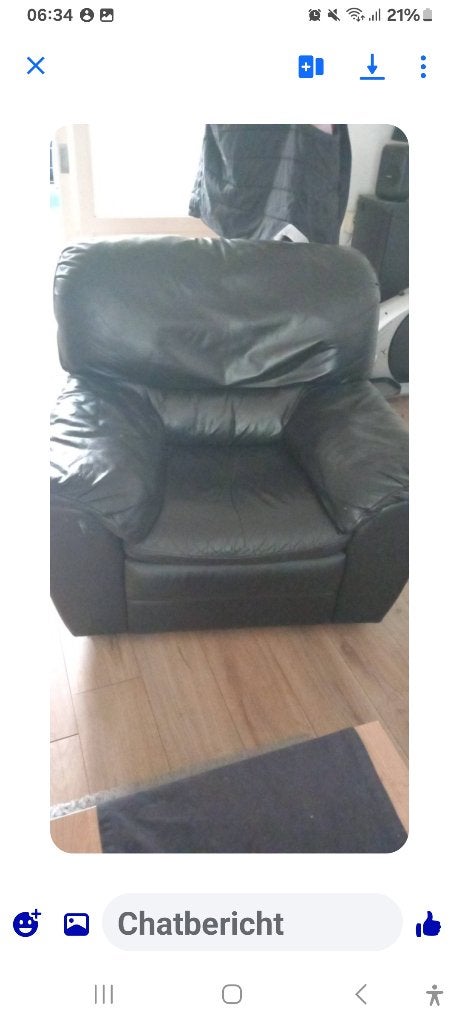 Leren stoel, Ophalen, Gebruikt, Zwart, Leer