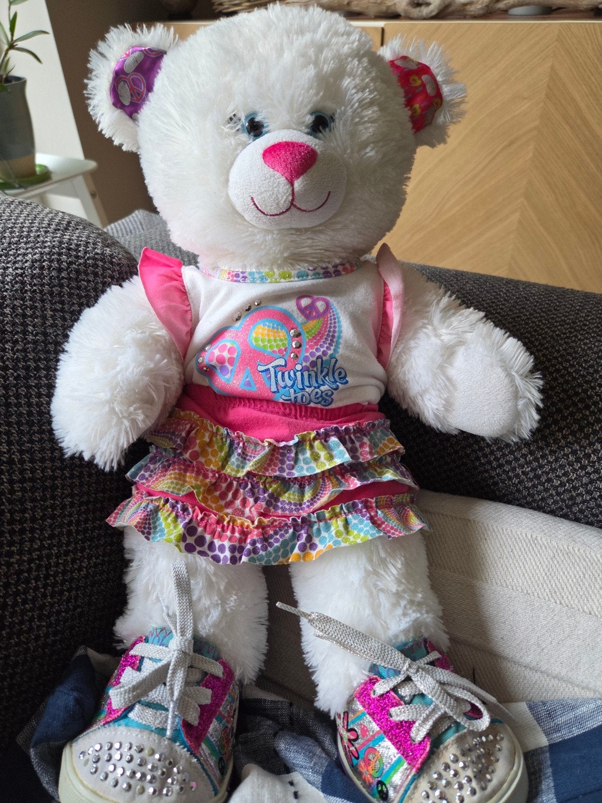 Build a Bear Twinkle Toes met lichtjes en outfit, Gebruikt, Met kleding of accessoire, Overige karakters, Beer