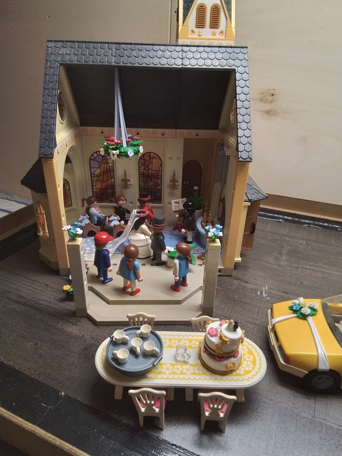 Playmobil vintage kerk  met bruidspaar enz enzo!, Ophalen, Zo goed als nieuw