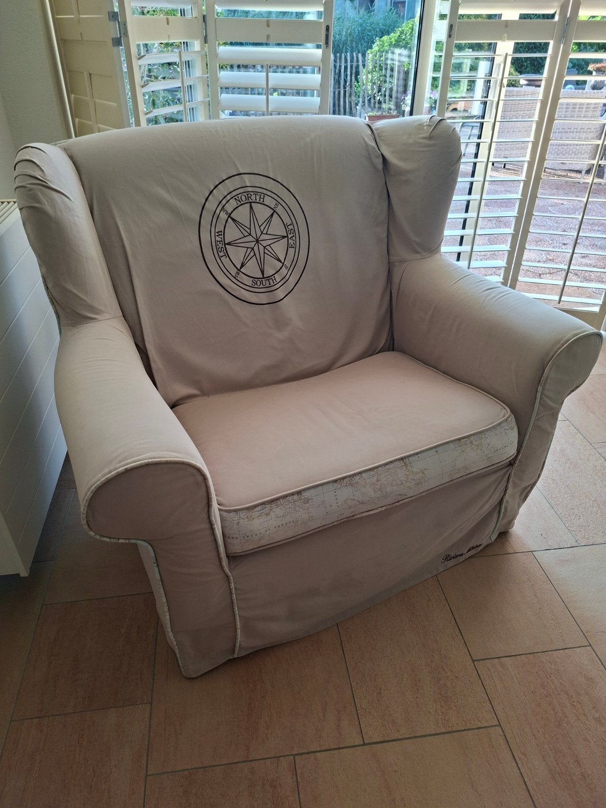 Riviera maison love seat the world, Ophalen of Verzenden, Gebruikt, 75 tot 100 cm