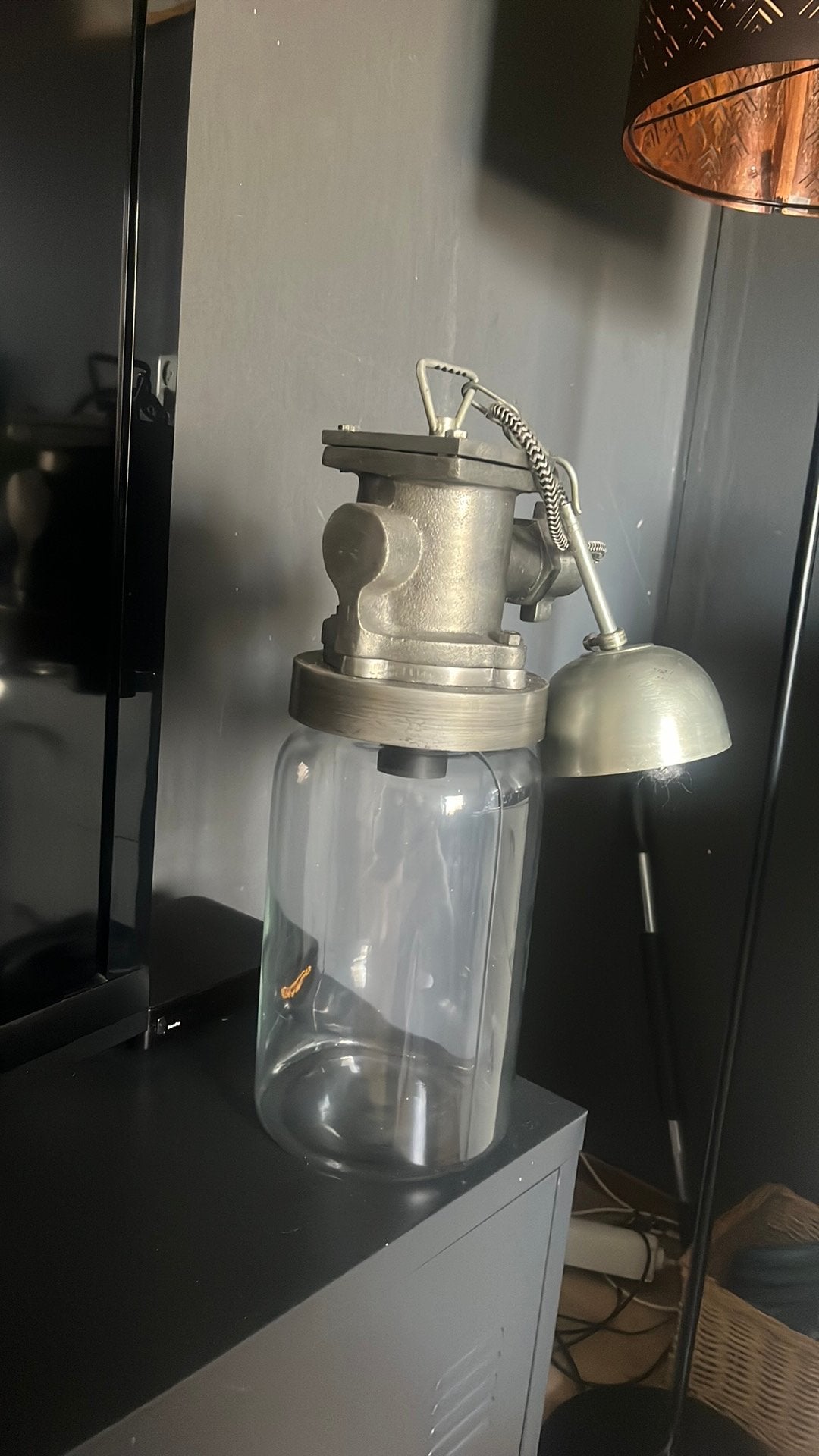 Industriële hanglamp, Ophalen, Zo goed als nieuw, Metaal, E27 (groot)