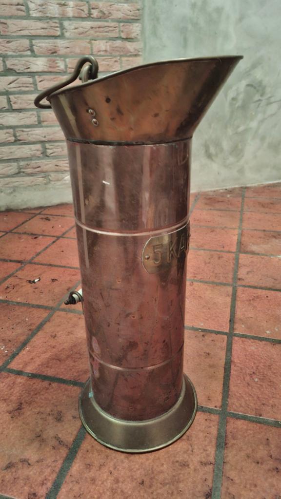 Antieke Koperen Kolenkit / Paraplubak, Ophalen, Koper