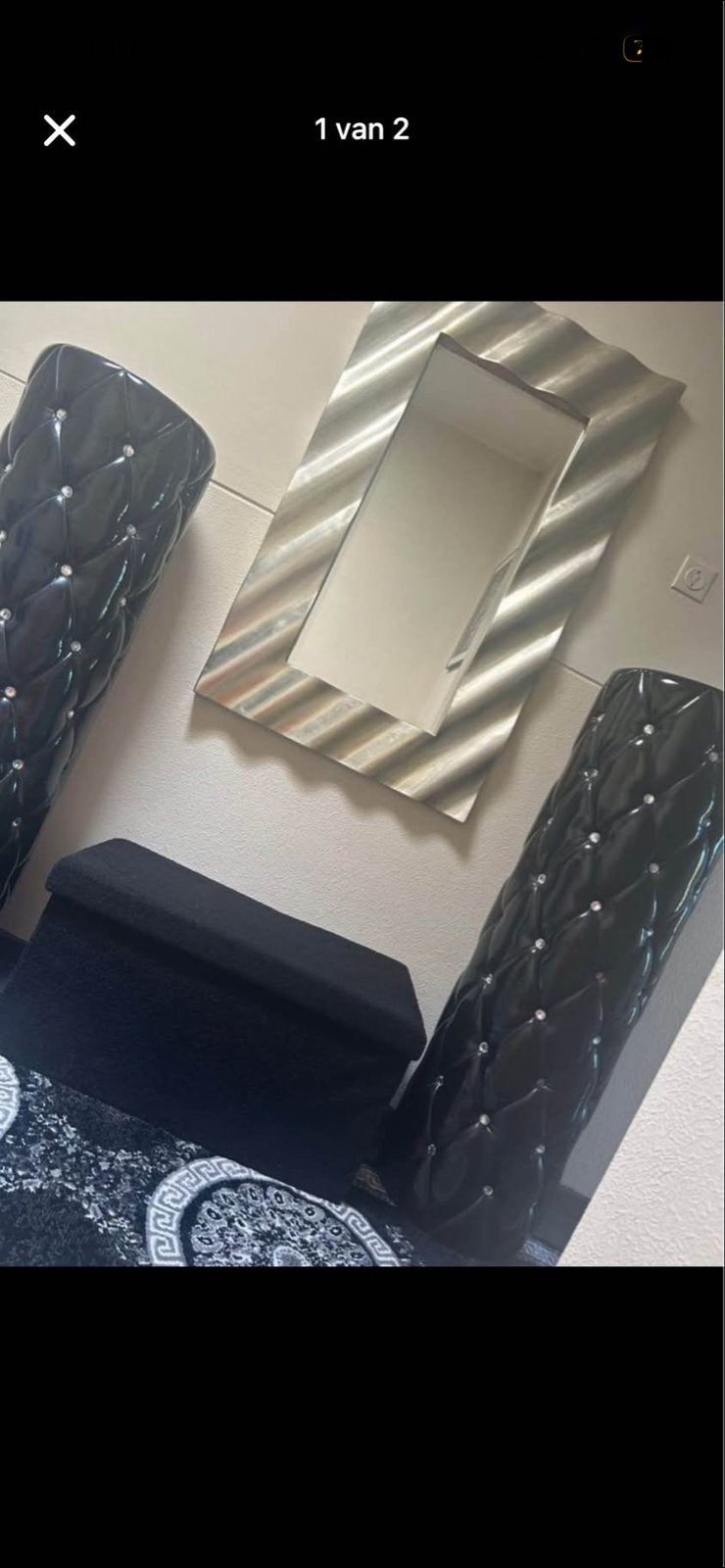 Grote nepleren pilaren met diamantjes 2 stuks, Ophalen of Verzenden, Gebruikt