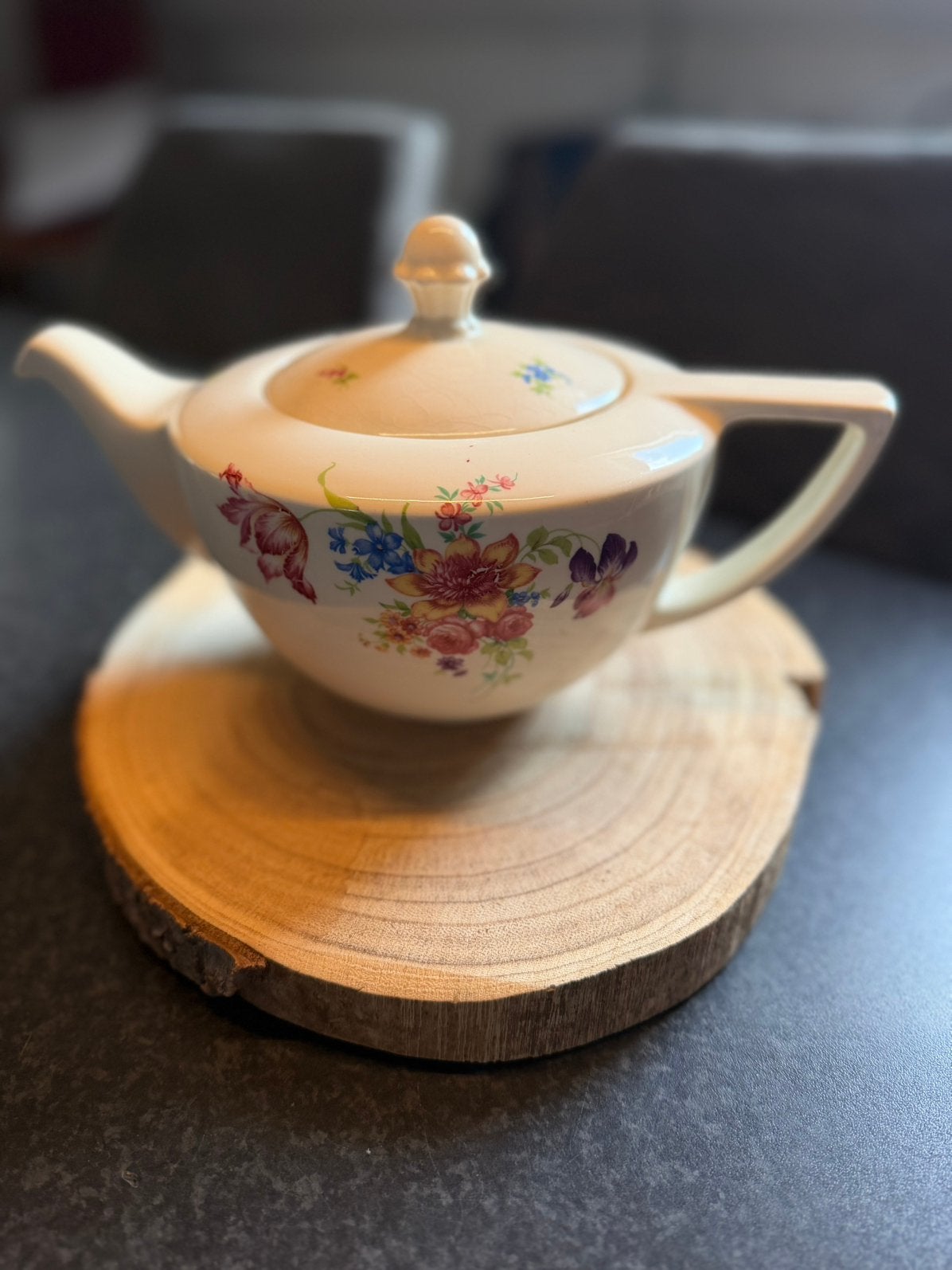 Vintage porseleinen theepot met bloemen | Flonkering, Verzenden