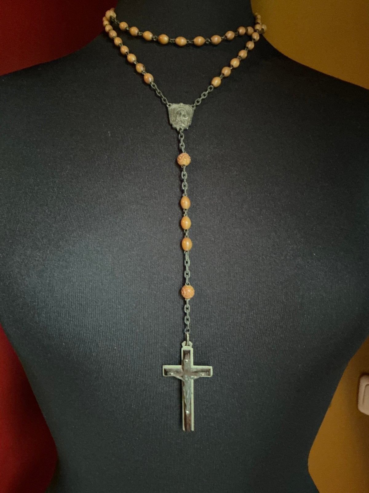 Antieke ❤️ Franse rozenkrans uit Lourdes, Ophalen of Verzenden
