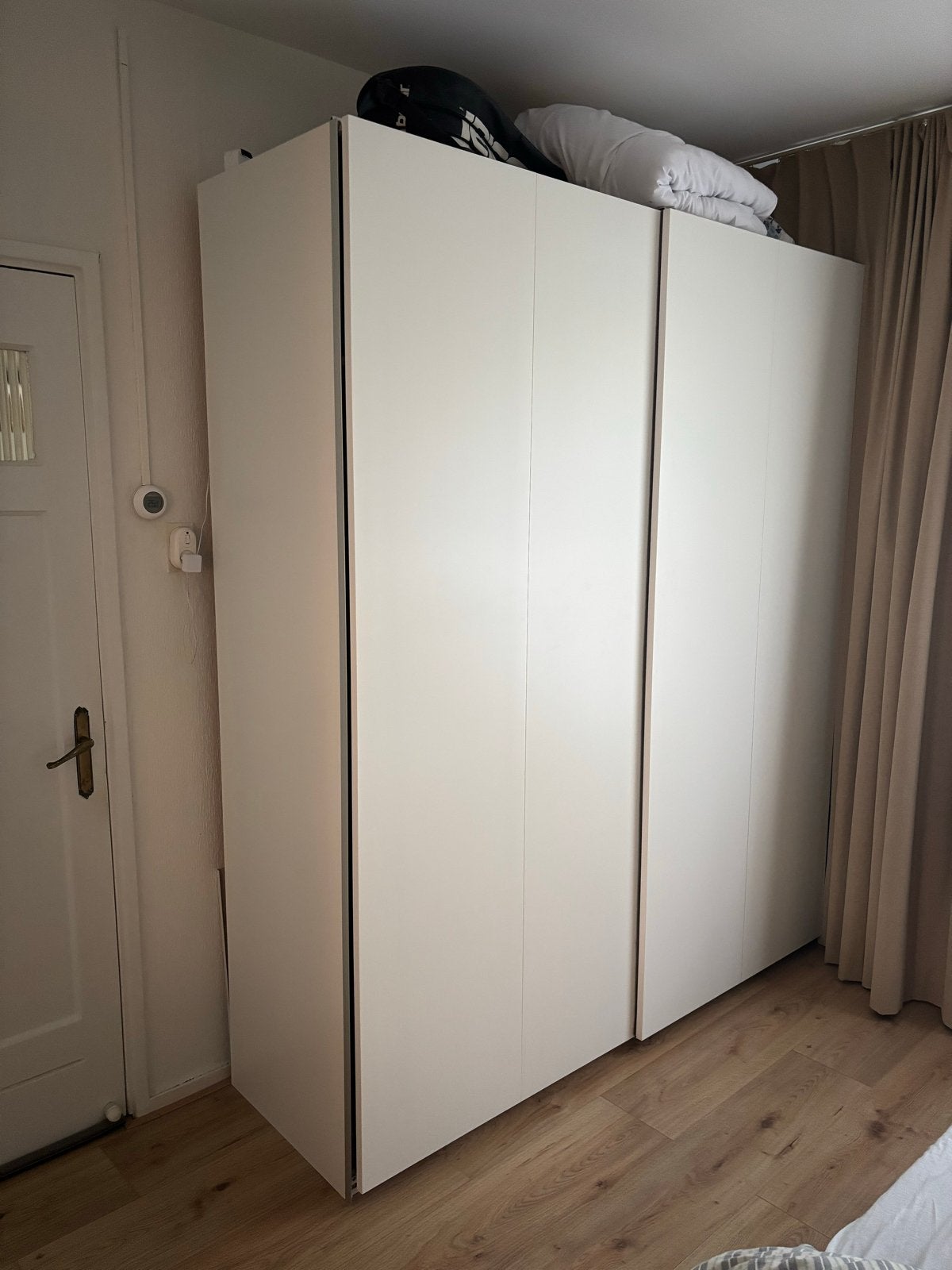IKEA PAX/HASVIK Kledingkast wit met schuifdeuren 200x66x236, Ophalen, 200 cm of meer, 150 tot 200 cm, Zo goed als nieuw