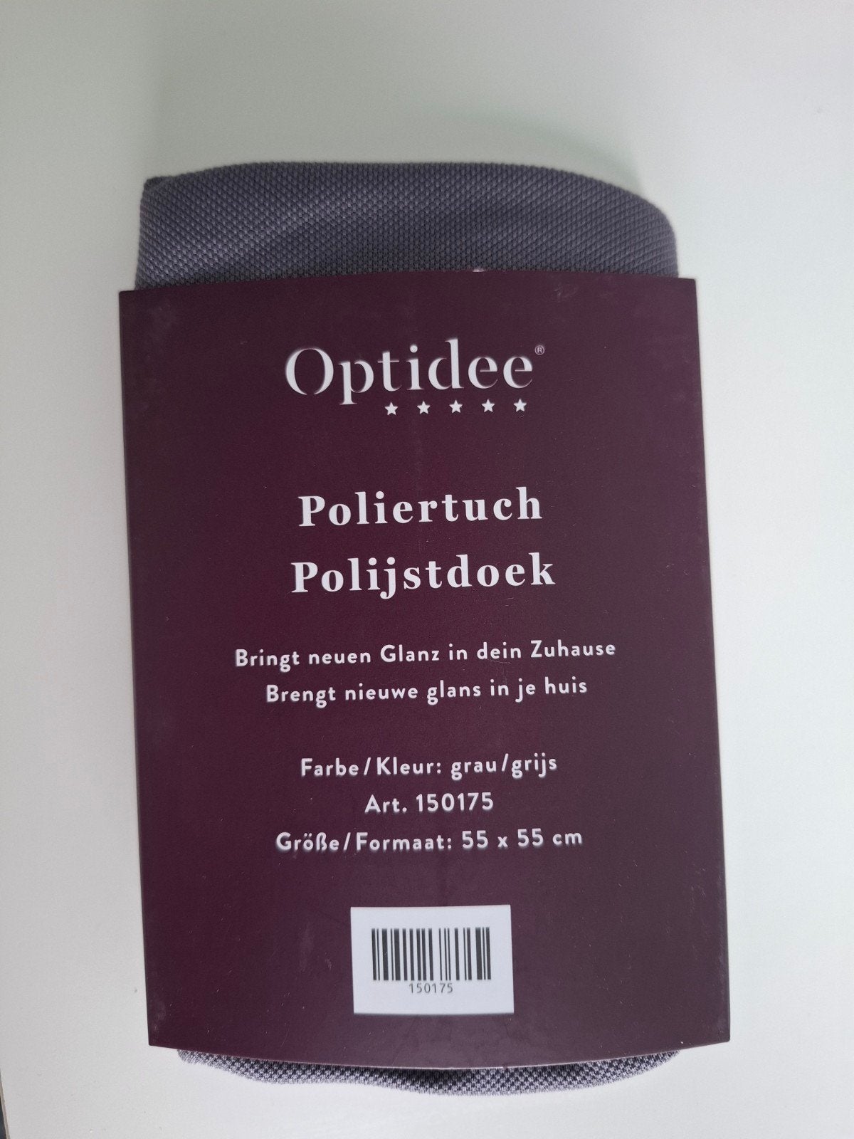 Optidee Polijstdoek - Grijs 55x55 cm, Ophalen of Verzenden, Nieuw