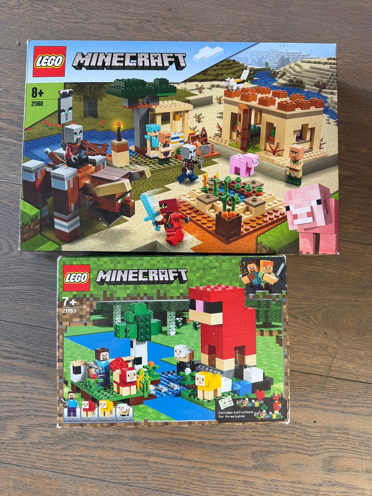 Lego Minecraft 21160 & 21153, Minecraft, Inclusief extra onderdelen, Lego, Ophalen of Verzenden