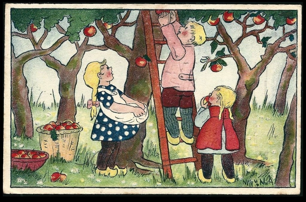 Nell vd Nw A Kinderen spelen Y07, Ophalen of Verzenden, 1920 tot 1940, Gelopen, Sterren en Beroemdheden