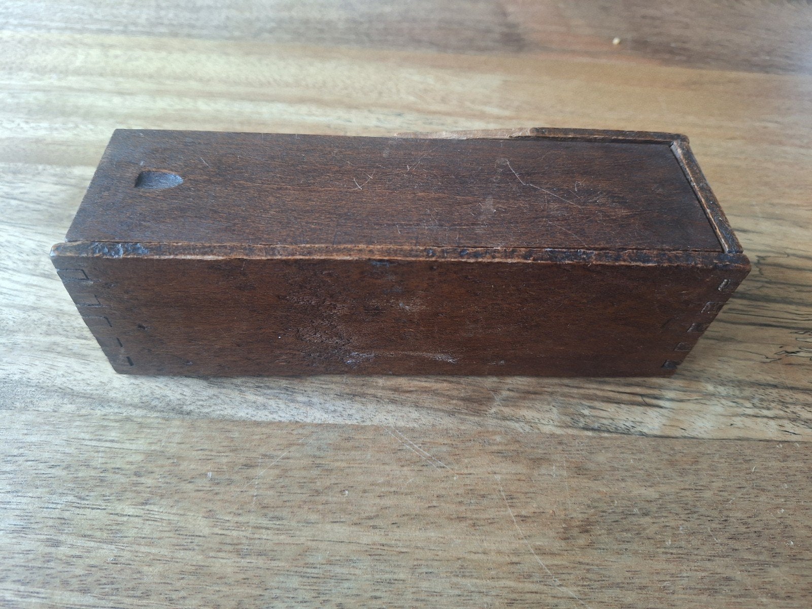 Vintage dominospel in houten kistje, Een of twee spelers, Ophalen, Gebruikt