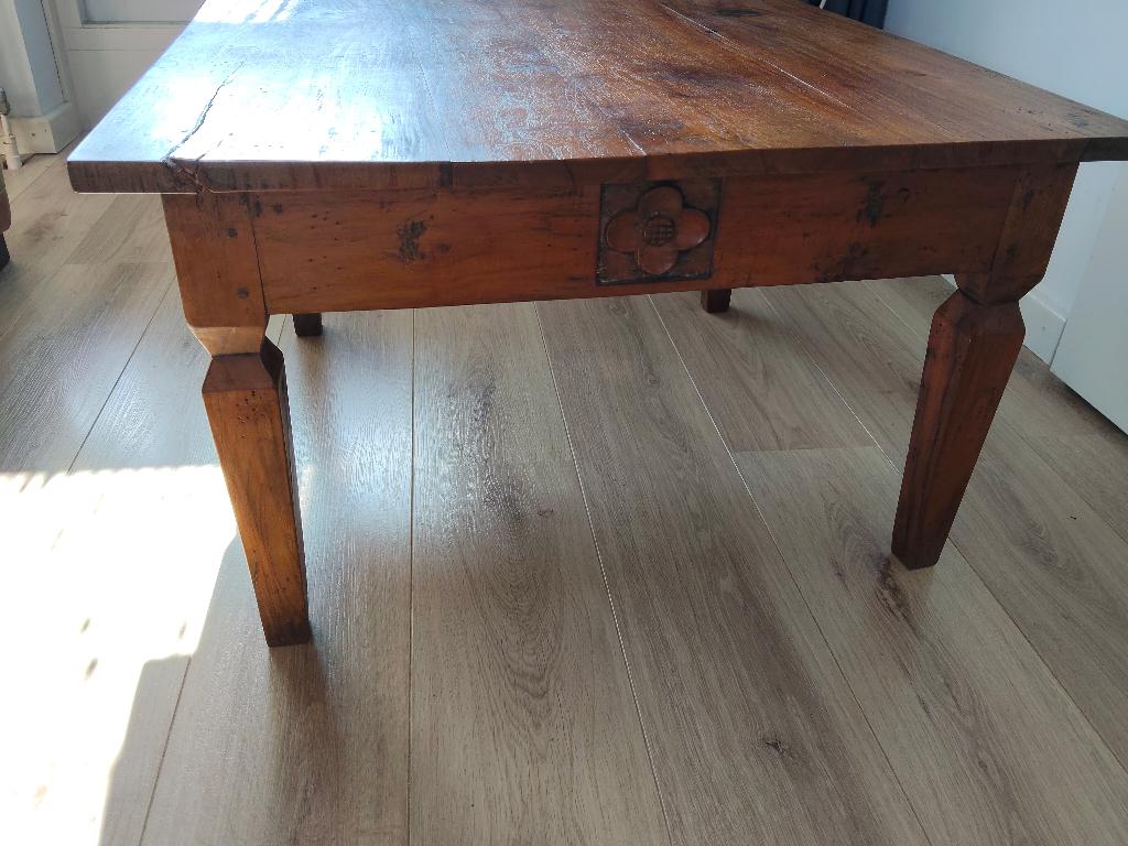 Teak houten salontafel, Ophalen, Gebruikt, 100 tot 150 cm, Teakhout