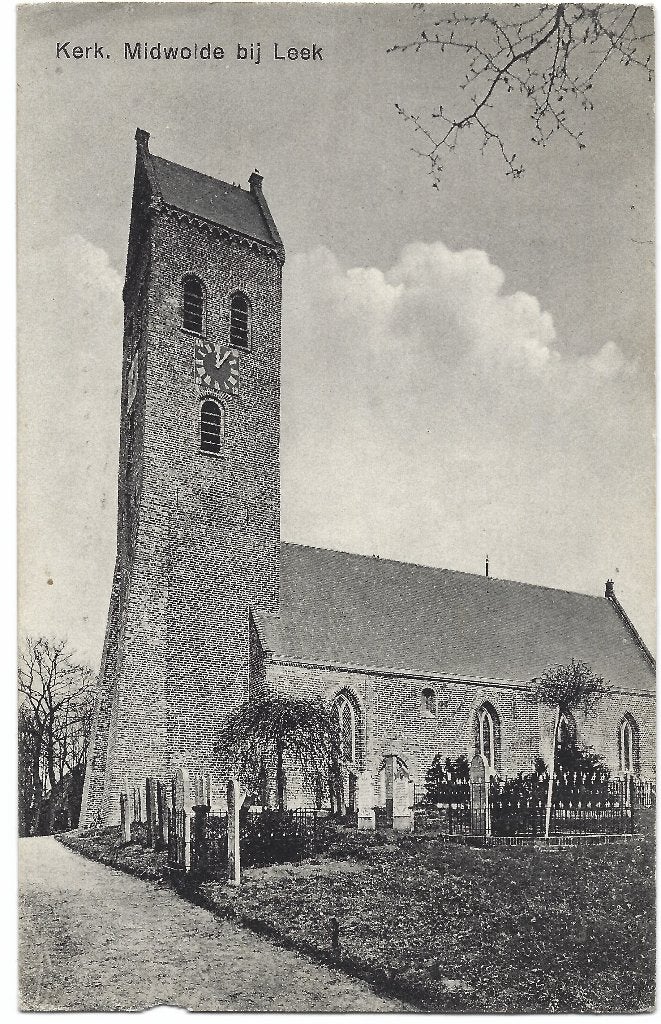 Midwolde, Kerk, Verzenden, 1920 tot 1940, Ongelopen, Groningen
