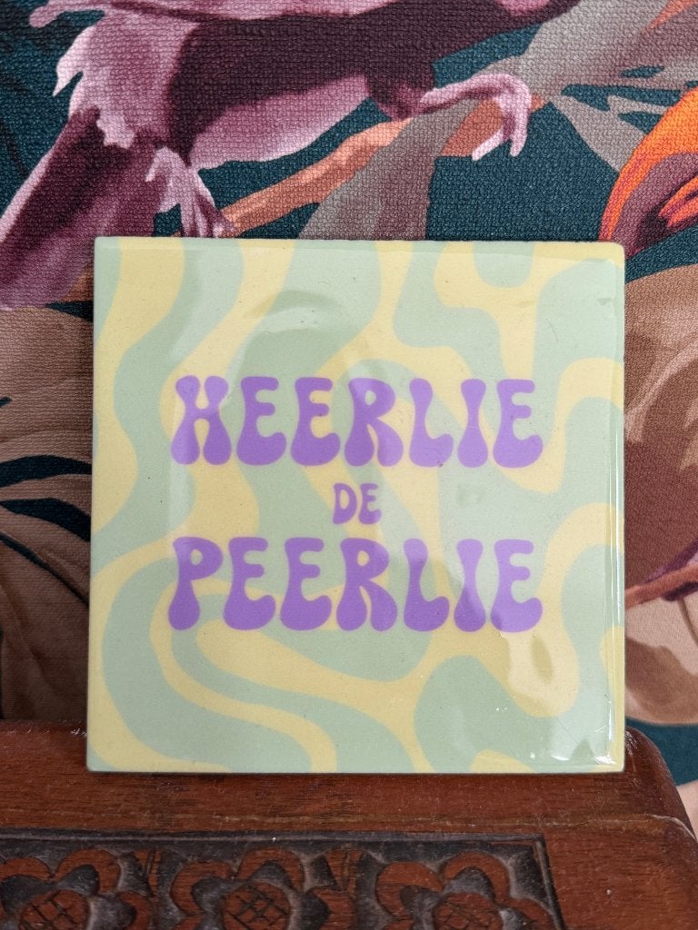 Tegeltje Heerlie de Peerlie, 10cm x 10cm, Ophalen of Verzenden, Nieuw, Overige typen