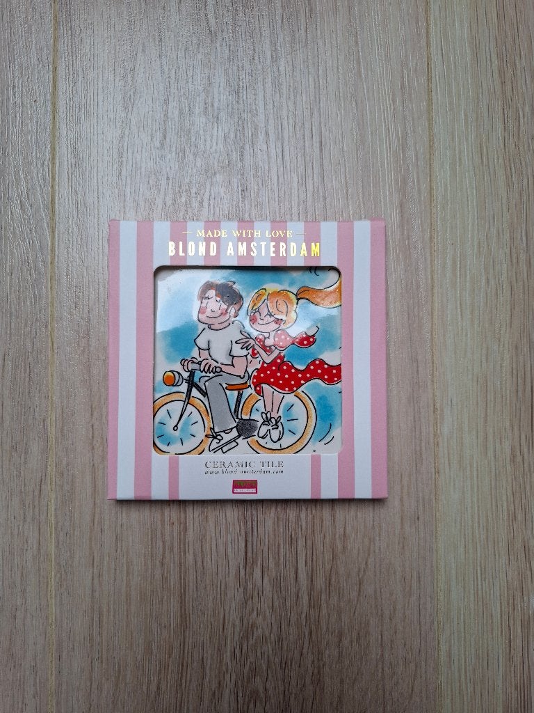 Blond Amsterdam Tegel 13cm Achterop de Fiets, Huis en Inrichting, Overige typen, Nieuw, Ophalen of Verzenden, Aardewerk