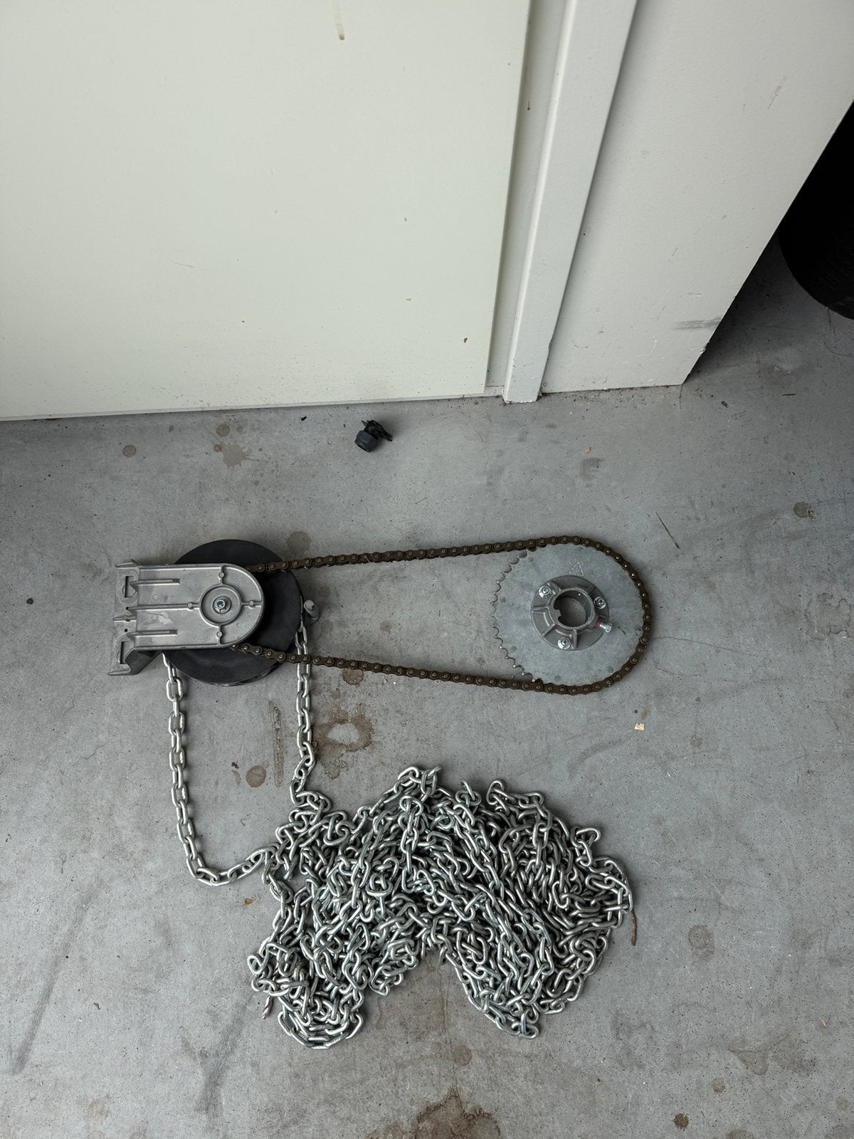 Kettingtakel heftakel takel roldeur garagedeur overheaddeur, Doe-het-zelf en Verbouw, Deuren en Horren, Zo goed als nieuw, Garagedeur
