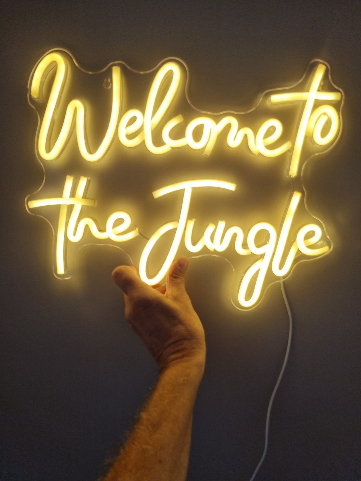 Neon wandbord “Welcome to the Jungle”, Ophalen of Verzenden, Zo goed als nieuw
