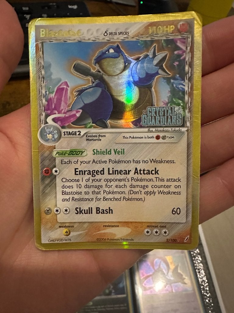 Blastoise Delta 2/100 Reverse Holo Stamp Crystal Guardians, Verzenden, Gebruikt, Losse kaart, Foil
