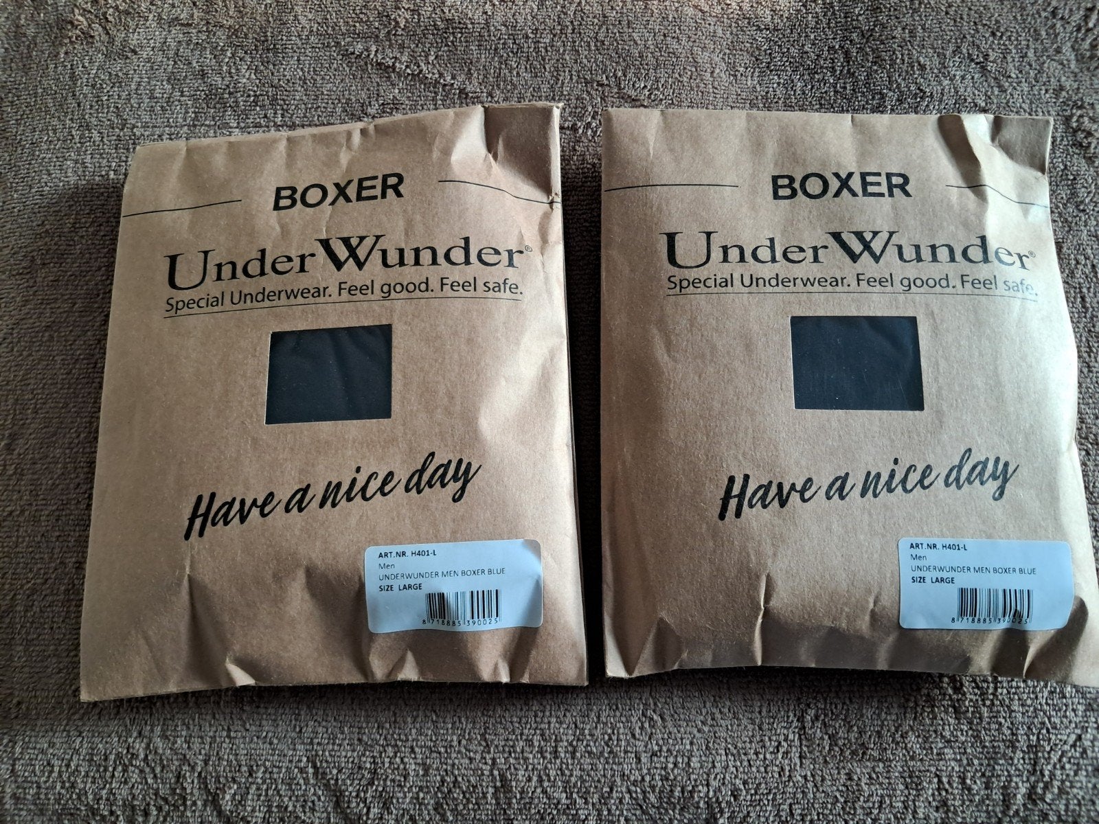 4x Underwunder H401-L Boxers (2x blauw, 2x zwart), Kleding | Heren, Ondergoed, Ophalen of Verzenden, Blauw, Underwunder, Boxer