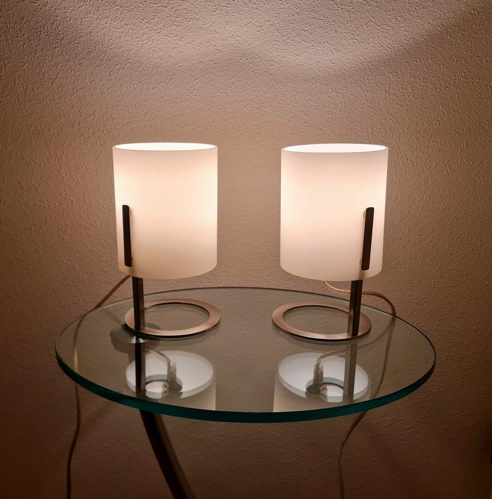 Set design tafellampen bedlampen wit glas Fabas Luce mooi, Ophalen, Modern interieur design, Gebruikt, Glas