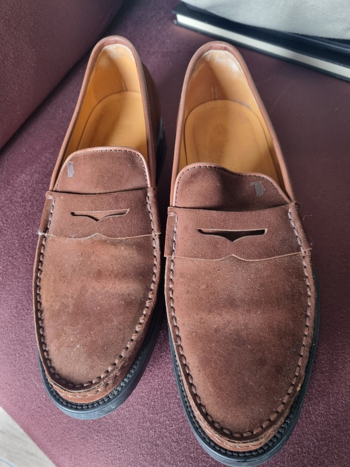 Tod's instappers, bruin suède, maat 42 (UK 8), Loafers, Bruin, Ophalen of Verzenden, Tod's