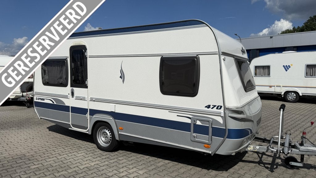 Fendt Saphir 470 TFB bouwjaar 2008 met voortent en luifel, Caravans en Kamperen, Rondzit, Schokbreker, Bedrijf, Overige typen