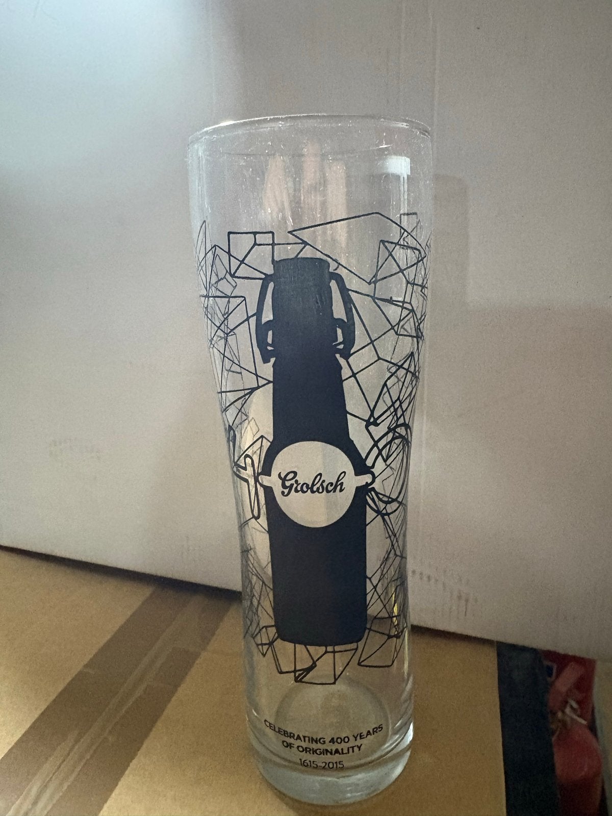 Grolsch bierglas - 400 jaar originaliteit 2 stuks, Ophalen of Verzenden, Gebruikt, Bierglas