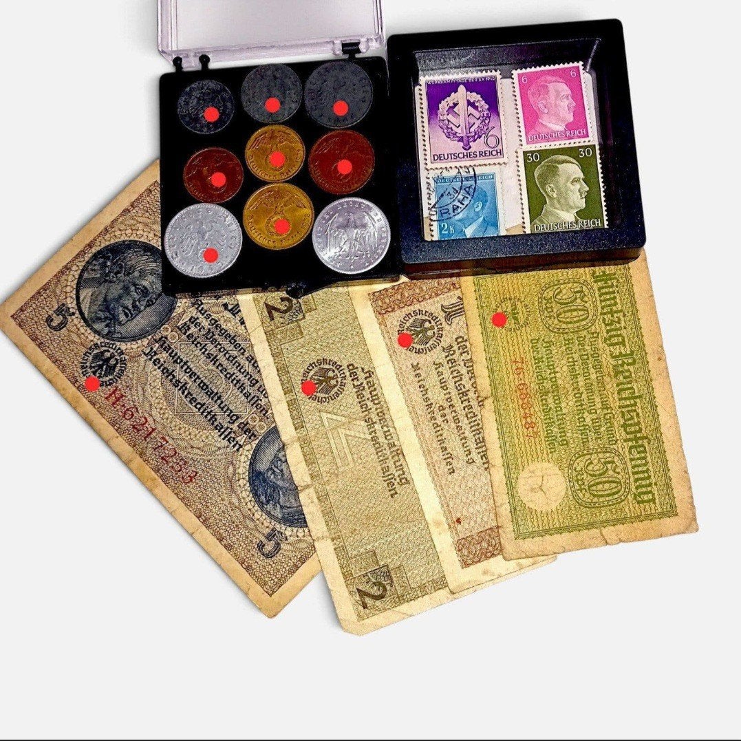 WO2 Luxe Opbergdoos - Complete Biljetten & 9 Munten, Ophalen of Verzenden, Duitsland, Setje
