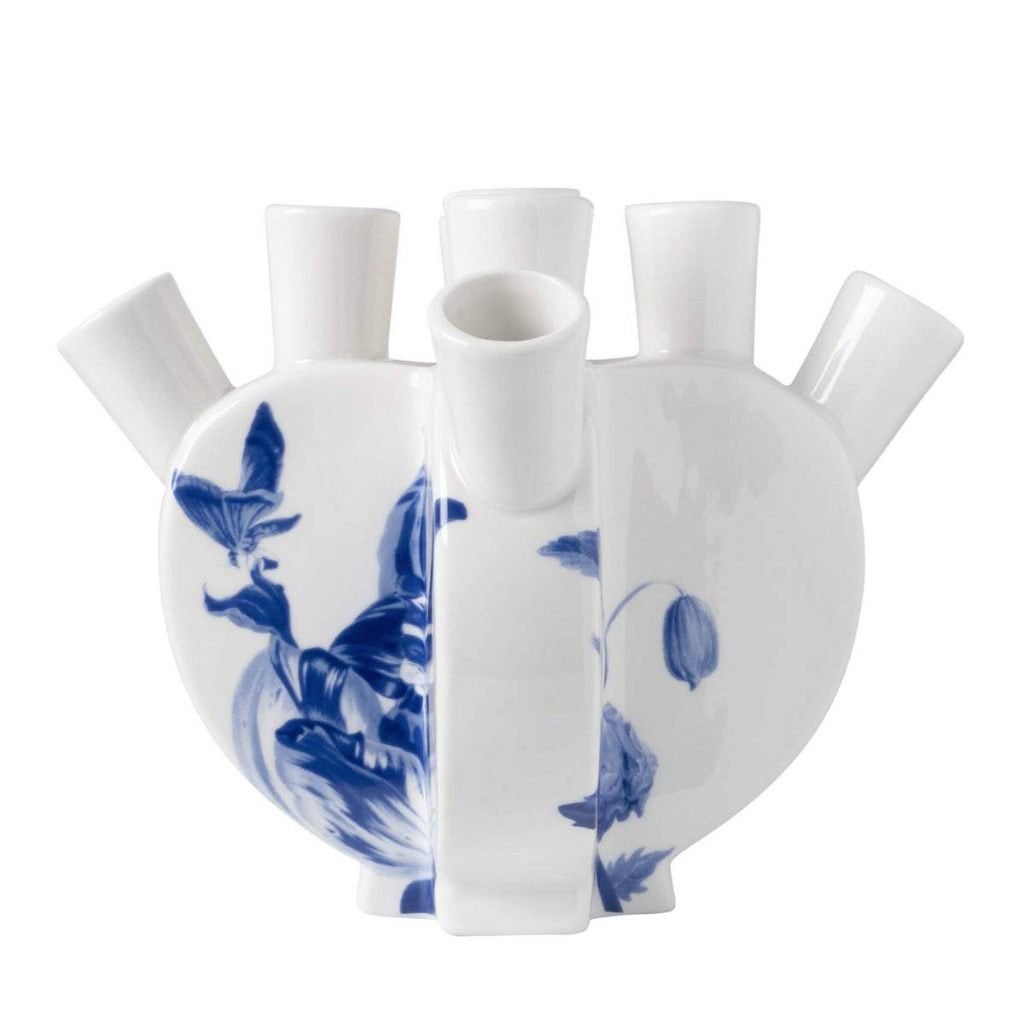 Heinen Delfts Blauw Tulpenvaas Hartvorm Tulp, Nieuw, Ophalen of Verzenden, Steen/keramiek, Met patroon/structuur