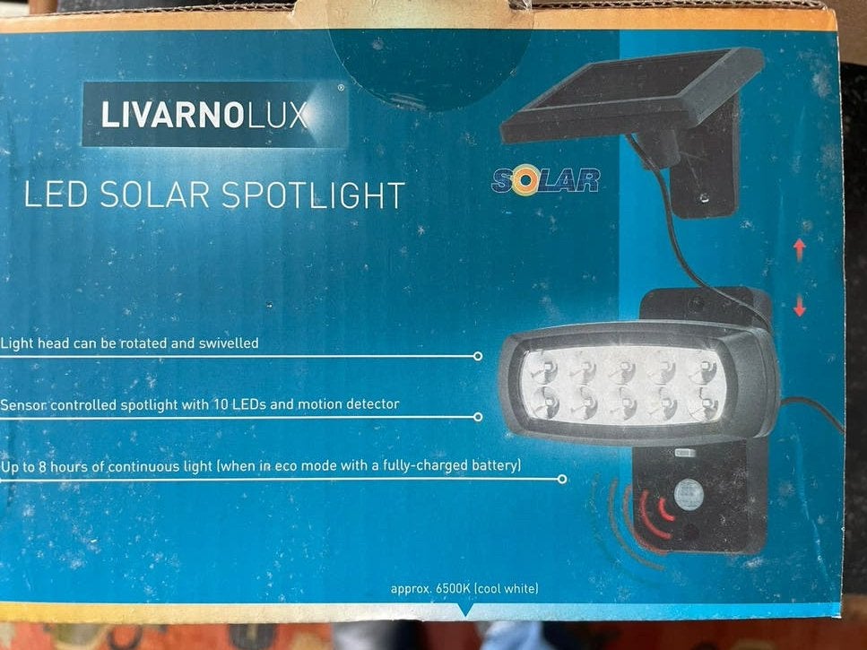 LED Solar spotlicht, 5-12 meter detectie bereik, Ophalen of Verzenden, Nieuw